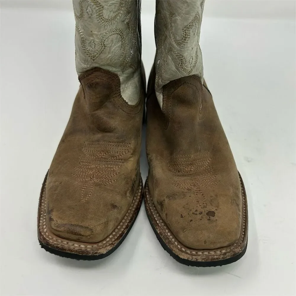 Rio Grande Youth Boys Western Pull On Cowboy Boots Embroidered US Size 2